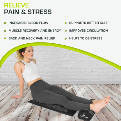 Acupressure Mat and Pillow Set for Back/Neck Pain Relief and Muscle Relaxation